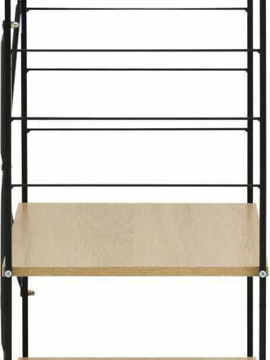 vidaXL Wooden Kitchen Rack 3 Tiers Black 60x39.6x79.5cm