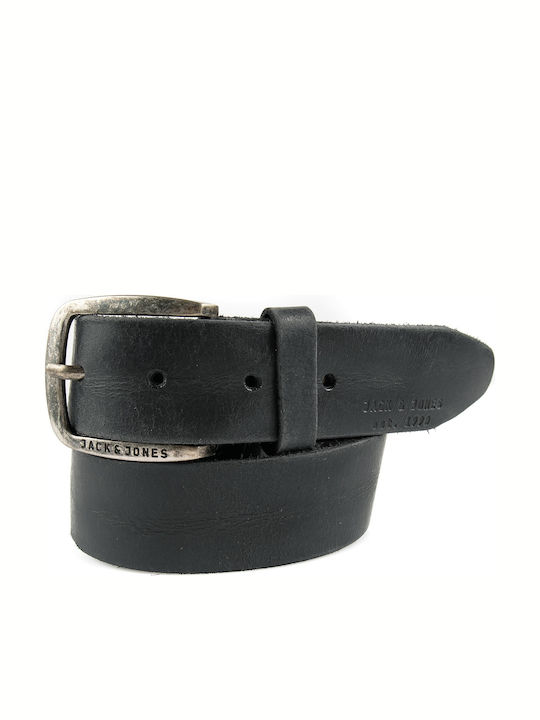 Wide Men's Belt Leather Black
