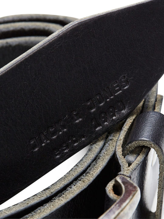 Wide Men's Belt Leather Black