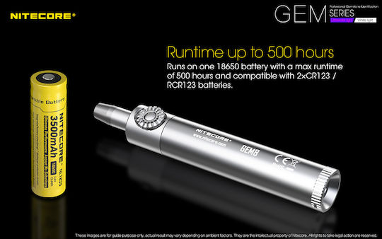 NiteCore Φακός LED IPX8 με Μέγιστη Φωτεινότητα 1000lm GEM10UV
