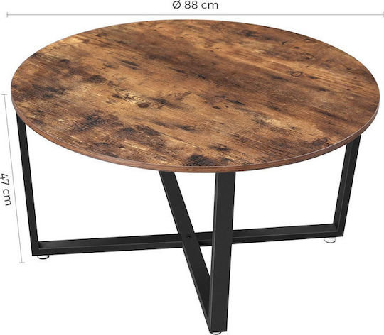 Masa Centrală Rotundă Din Lemn Maro L88xLățime88xÎnălțime47cm