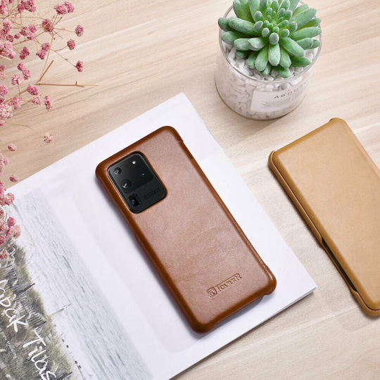 iCarer Curved Edge Vintage Book Δερμάτινο / Δερματίνης Καφέ (Galaxy S20 Ultra)