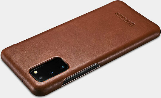 iCarer Curved Edge Vintage Book Δερμάτινο Καφέ (Galaxy S20)