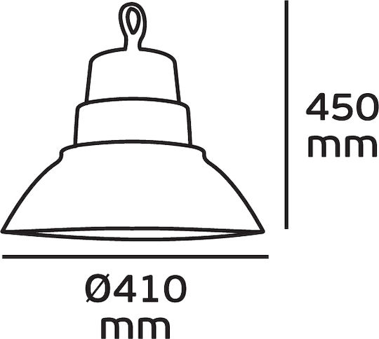 VK Lighting Commercial Bell Light 200W Natural White 20000lm Gray Ø41xH45cm