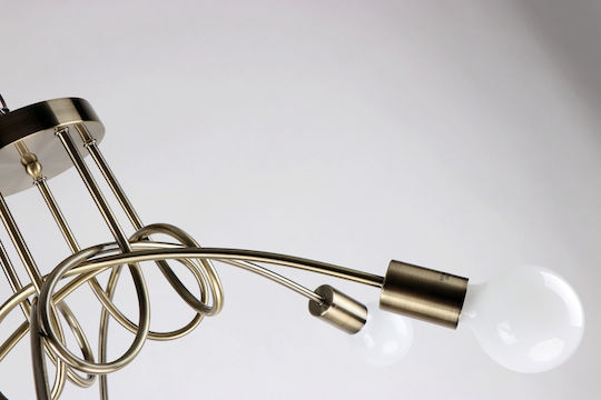 Home Lighting Quirky Κρεμαστό Φωτιστικό Μπρούτζινο με Ντουί E27 45εκ.