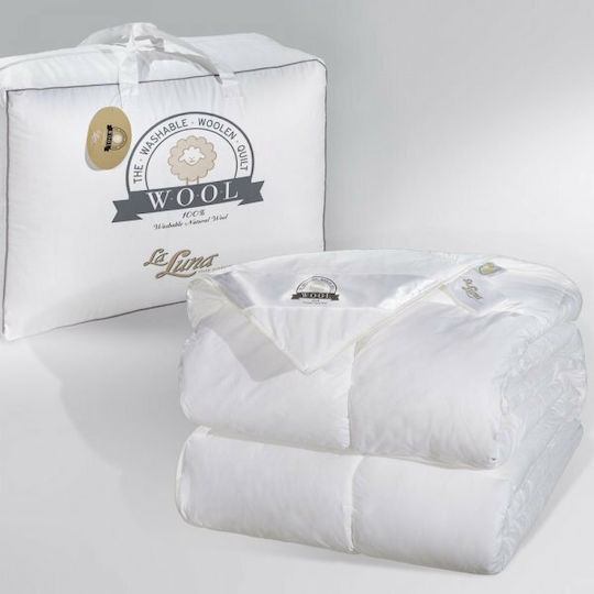 La Luna Πάπλωμα Μονό Μάλλινο 160x220εκ. Wool Natural Duvet Λευκό 10.5 togs