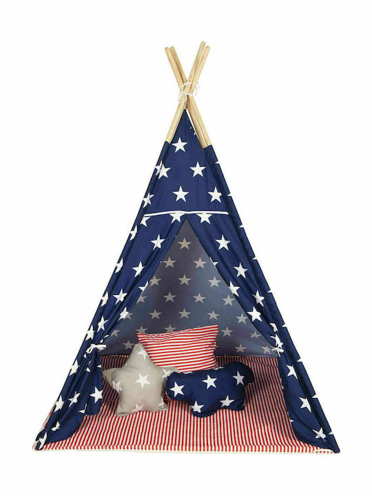 Baby Adventure Kids Indian Teepee Play Tent Stars Blue