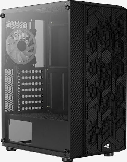 Aerocool Hive ARGB v1 Gaming Midi Tower Κουτί Υπολογιστή με Πλαϊνό Παράθυρο Μαύρο