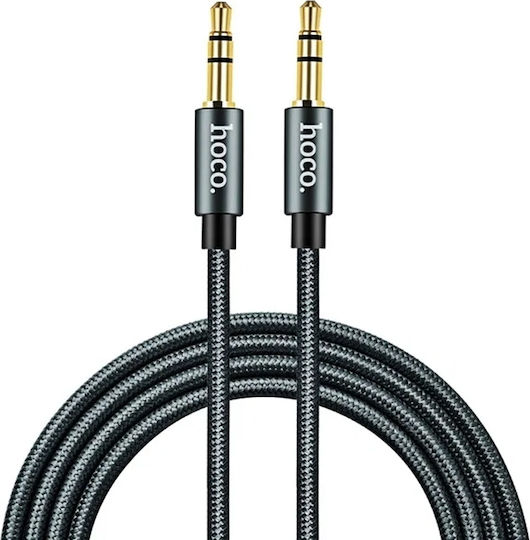 Hoco 3.5mm Jack Cable 3.5mm Male - 3.5mm Male Gray 1m with Gold Plated Terminals