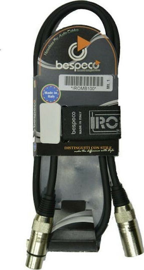 Bespeco IROMB100 XLR male to XLR female 1m Cable (IROMB100)