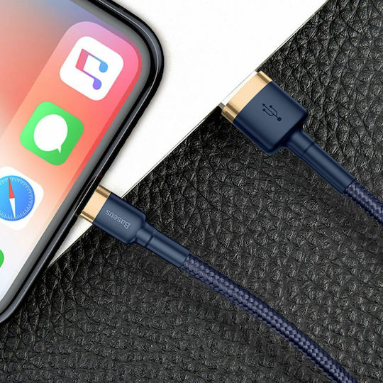 Baseus Cafule IP Edition Плетена USB-A към Lightning кабел Син 1м (CALKLF-BV3)