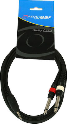 Accu-Cable Audio Cable 2x 6.3mm male - 3.5mm male 1.5m (AC-J3S-2J6M/1.5)