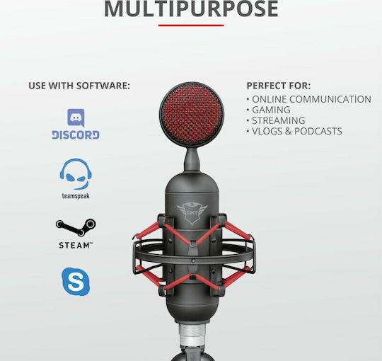 Trust GXT244 Buzz Set Condenser Microphone USB Tabletop for Vocals