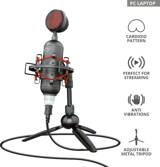 Trust GXT244 Buzz Set Condenser Microphone USB Tabletop for Vocals