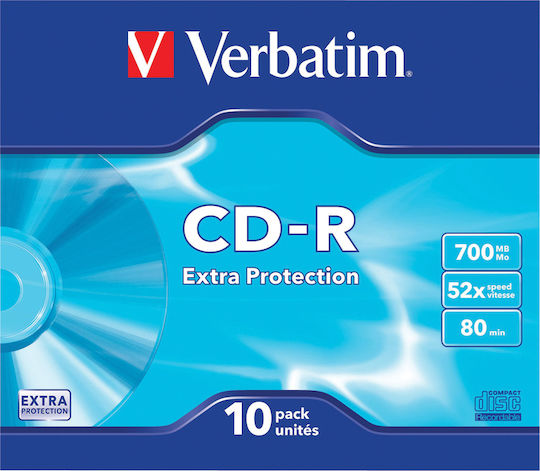 Verbatim Recordable CD-R 52x 700MB 10pcs