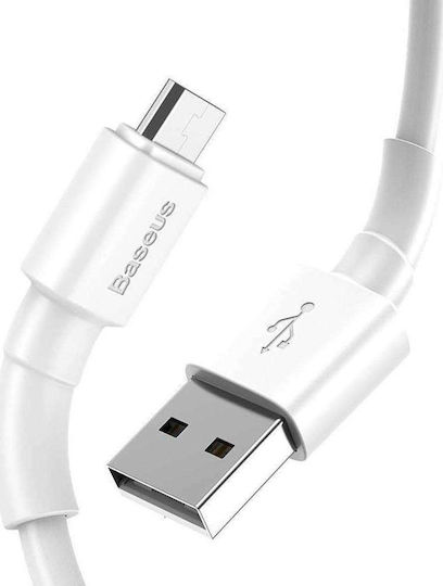 Baseus Mini Regular USB 2.0 to micro USB Cable Λευκό 1m (CAMSW-02)