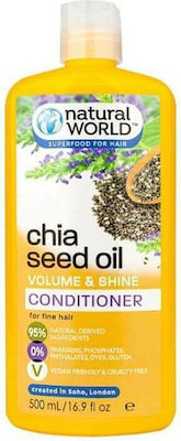 Natural World Organic Chia Seed Oil Volume Conditioner for Hair without Volume 500ml