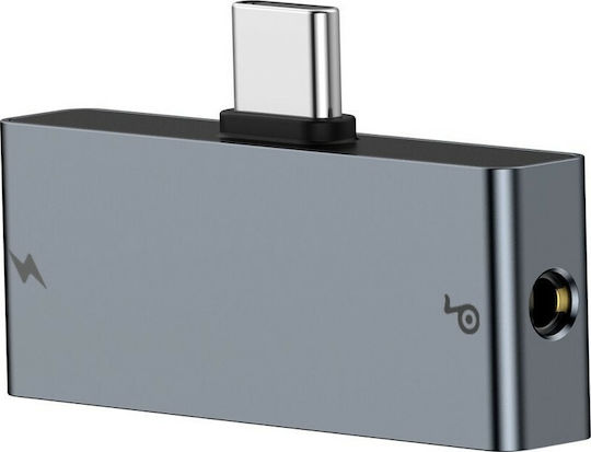Baseus CATL57-0A Convertor USB-C Masculin În 3.5mm / USB-C Feminin Gri
