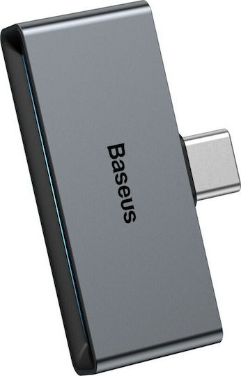 Baseus CATL57-0A Convertor USB-C Masculin În 3.5mm / USB-C Feminin Gri