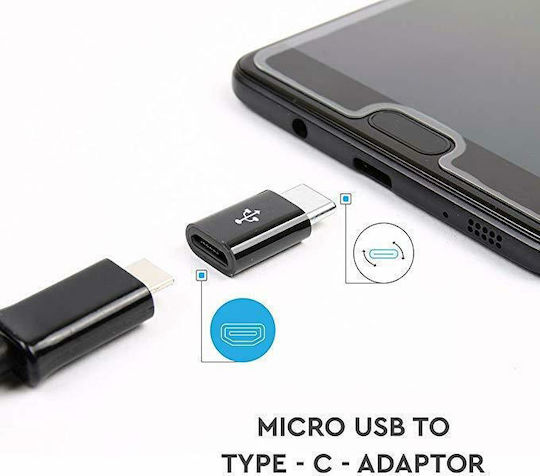 V-TAC Μετατροπέας USB-C male σε micro USB female Black 1τμχ 8471
