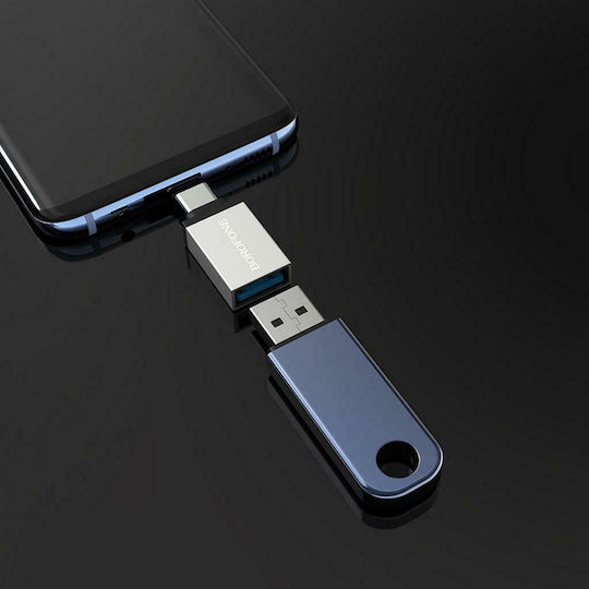 Borofone BV3 Konverter USB-C männlich zu USB-A weiblich Silber 1Stück