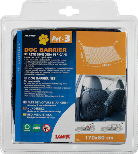 Lampa Pet-3 Net Divider Car for Dog 170x80cm Black