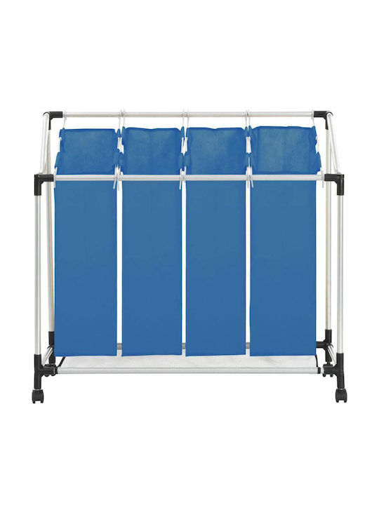 vidaXL vidaXL Collapsible Metallic Laundry Basket 96x40x92cm Blue