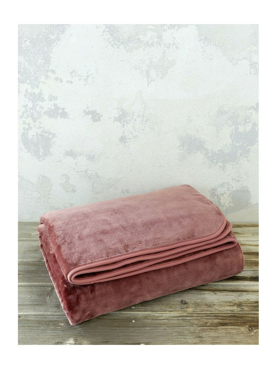 Nima Coperta Blanket Velvet Single 160x220cm. 16663 Terracotta