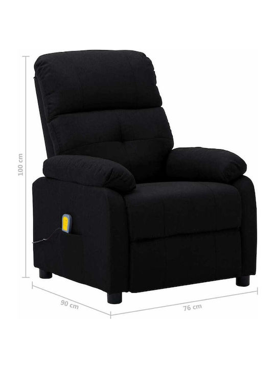 Πολυθρόνα Relax Massage με Υποπόδιο Μαύρο 76x90x100cm