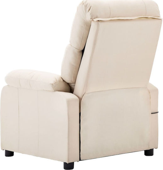 Relax Armchair Massage with Footstool Cream 76x90x100cm