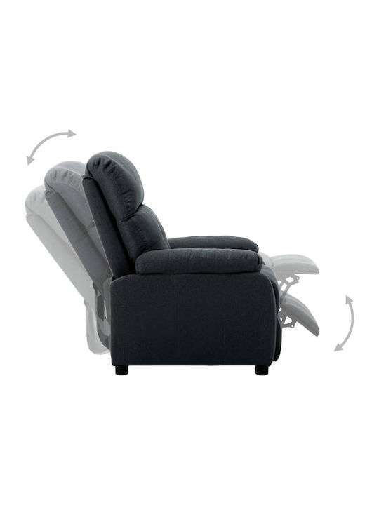 Πολυθρόνα Relax με Υποπόδιο Σκούρο Γκρι 76x90x100cm