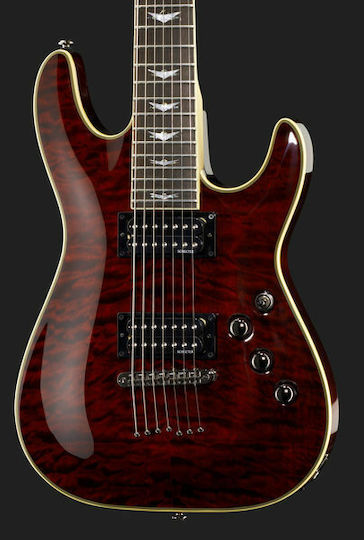 Schecter Omen Extreme-7 Electric Guitar Stratocaster with HH Pickup Configuration Black Cherry