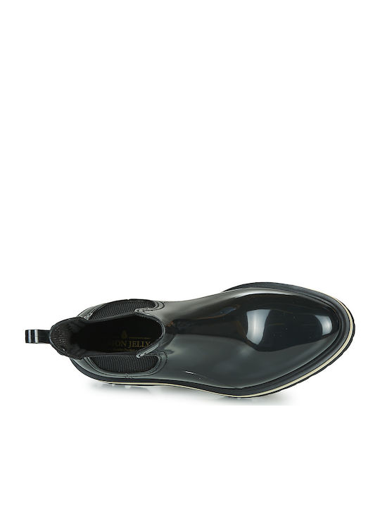 Netty Women's Short Mid Heel Wellies Black