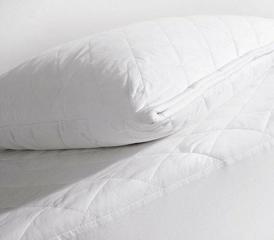 Nef-Nef Homeware Protective Cover Semi-double with Skirt Quilted White 120x200+30cm