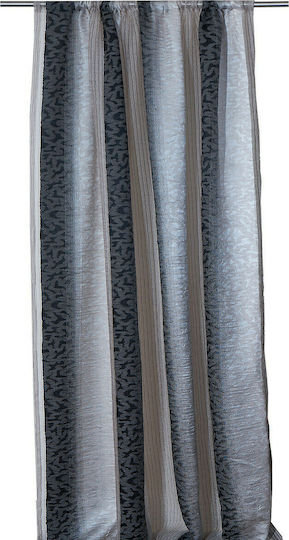 Viopros Κουρτίνα με Τρέσα Grey 140x270εκ.