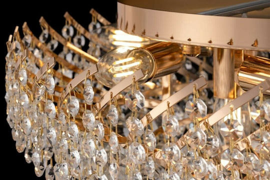 Maytoni Karolina Deckenleuchte 51cm Gold mit Fassung E14 mit Kristalle