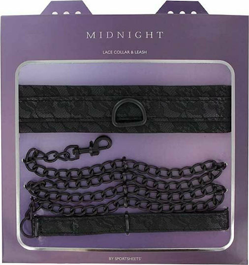 Sportsheets Lace Collar & Leash Collar in Black Color