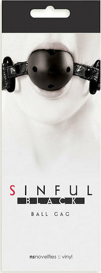 Ns Novelties Sinful Breathable Ball Gag Gag in Black Color