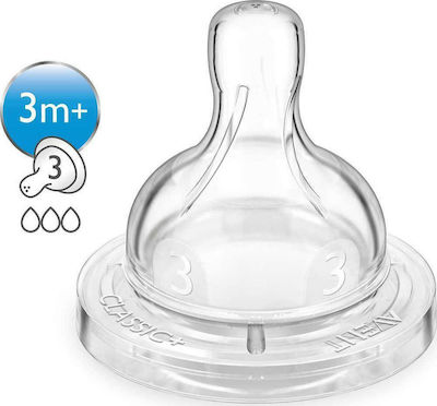 Philips Baby Bottle Teat of Silicone Medium Flow for 3+ months 2τμχ