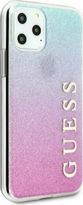 Guess Back Cover Pink-Blue Glitter (iPhone 11 Pro)