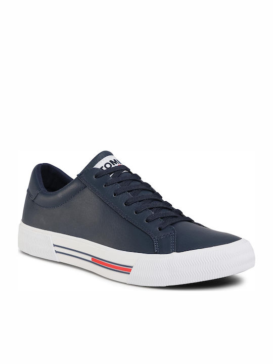 Tommy Hilfiger Essential Leather Sneakers Navy Blue