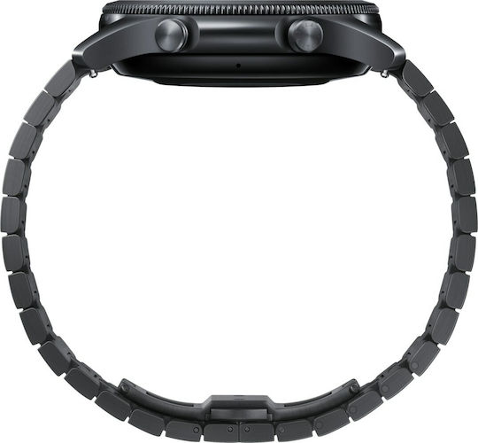 Samsung Galaxy Watch3 Titanium 45mm Αδιάβροχο με Παλμογράφο (Mystic Black)
