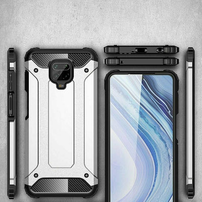 Hurtel Tough Armor Back Cover Ασημί (Redmi Note 9)