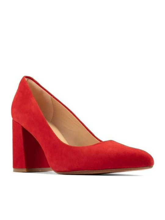 Clarks Laina85 Court Обувки На Ток Червени