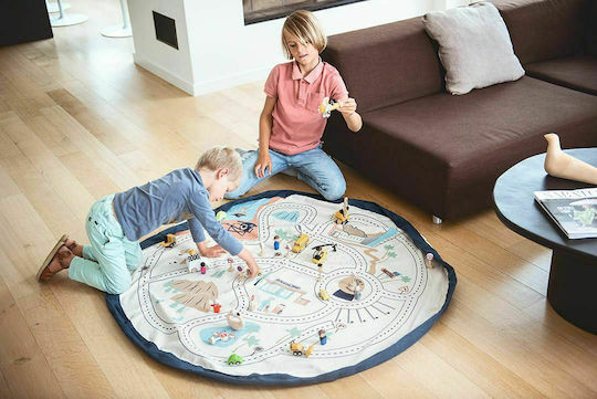 Play&go Παιδικό Στρώμα Παιχνιδιού από Ύφασμα L.A. Roadmap Λευκό 40cm