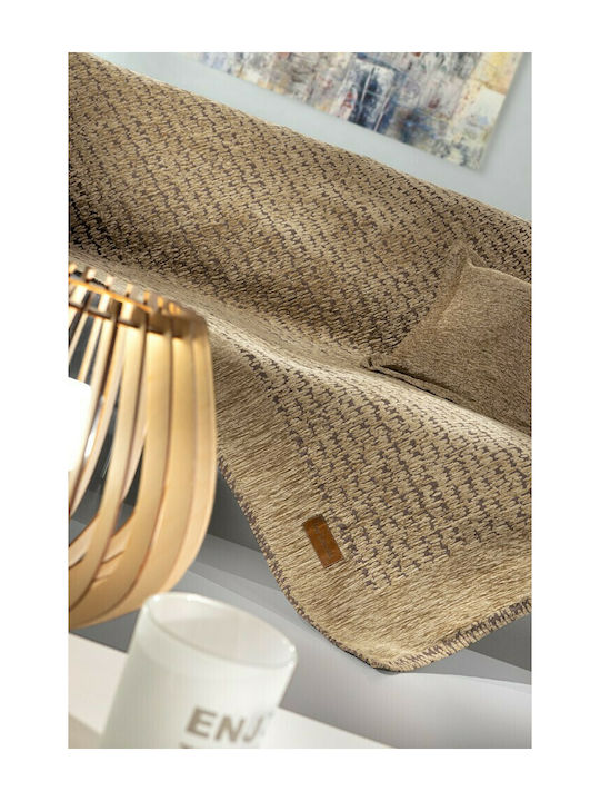Guy Laroche Iconic Armchair Throw Chenille 150x180cm Camel