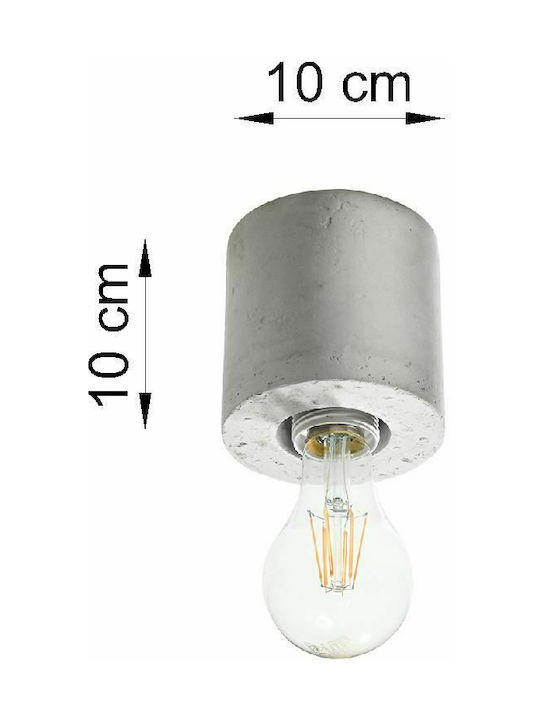 Sollux Salgado Ceiling Mount Light 13cm Gray with Socket E27