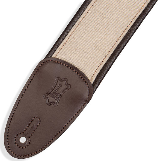 Levys MHG7 2.5"Lux Padded Hemp Slider Strap for Guitar Beige