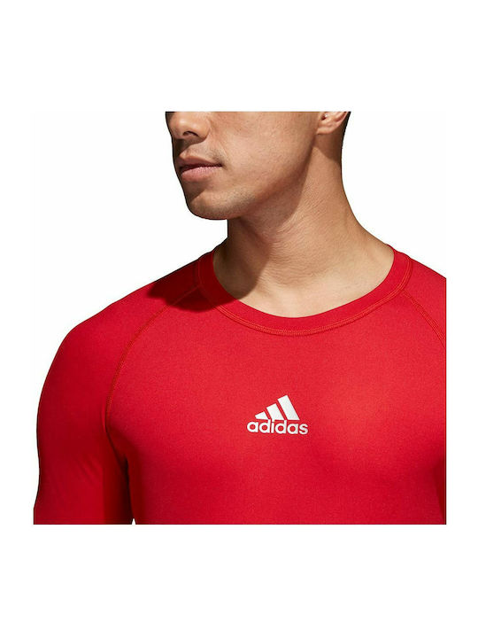 adidas Alphaskin Bluza termica pentru barbati cu maneci lungi Compresie Rosu