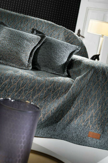 Guy Laroche Season Cuverturi Pentru Canapea 3 Locuri Chenille 180x300 cm Albastru Petrol